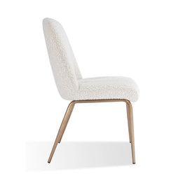 Boucle & bronze dining chair
