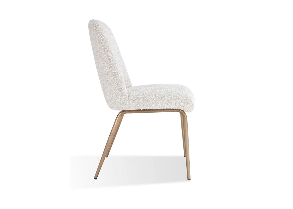 Boucle & bronze dining chair