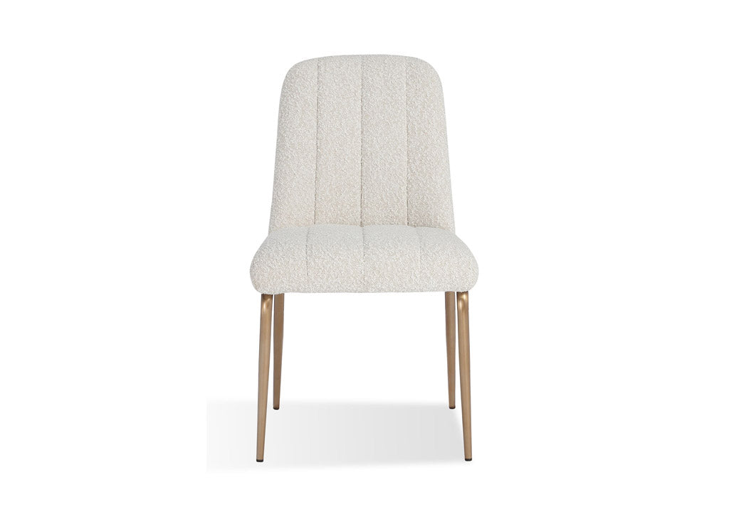 Boucle & bronze dining chair