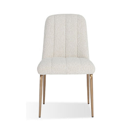 Boucle & bronze dining chair