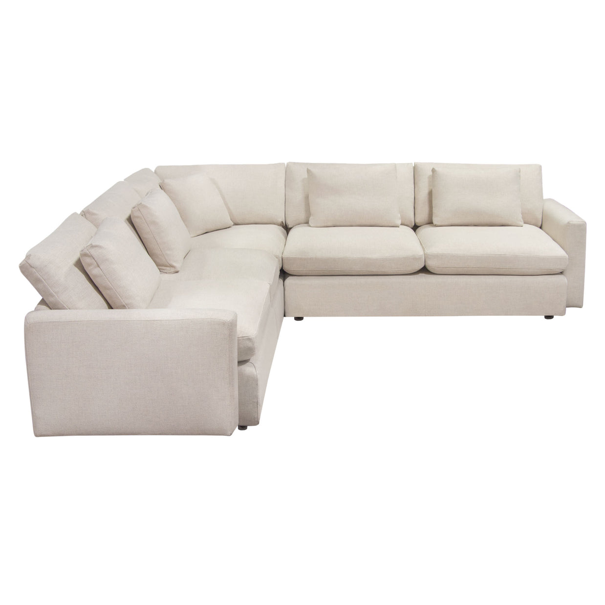 Cream corner sectional showing symmetrical L-shape design