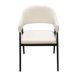 Modern Upholstered & Metal Base Dining Chair (set of 2)