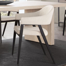 Modern Upholstered & Metal Base Dining Chair (set of 2)