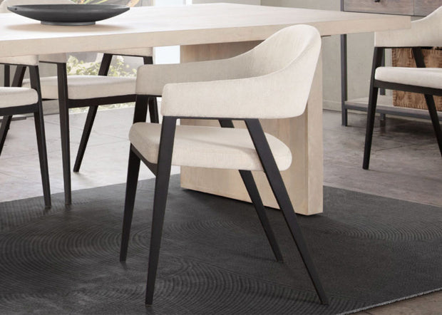 Modern Upholstered & Metal Base Dining Chair (set of 2)