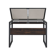 Industrial Glass-Top Drafting Desk