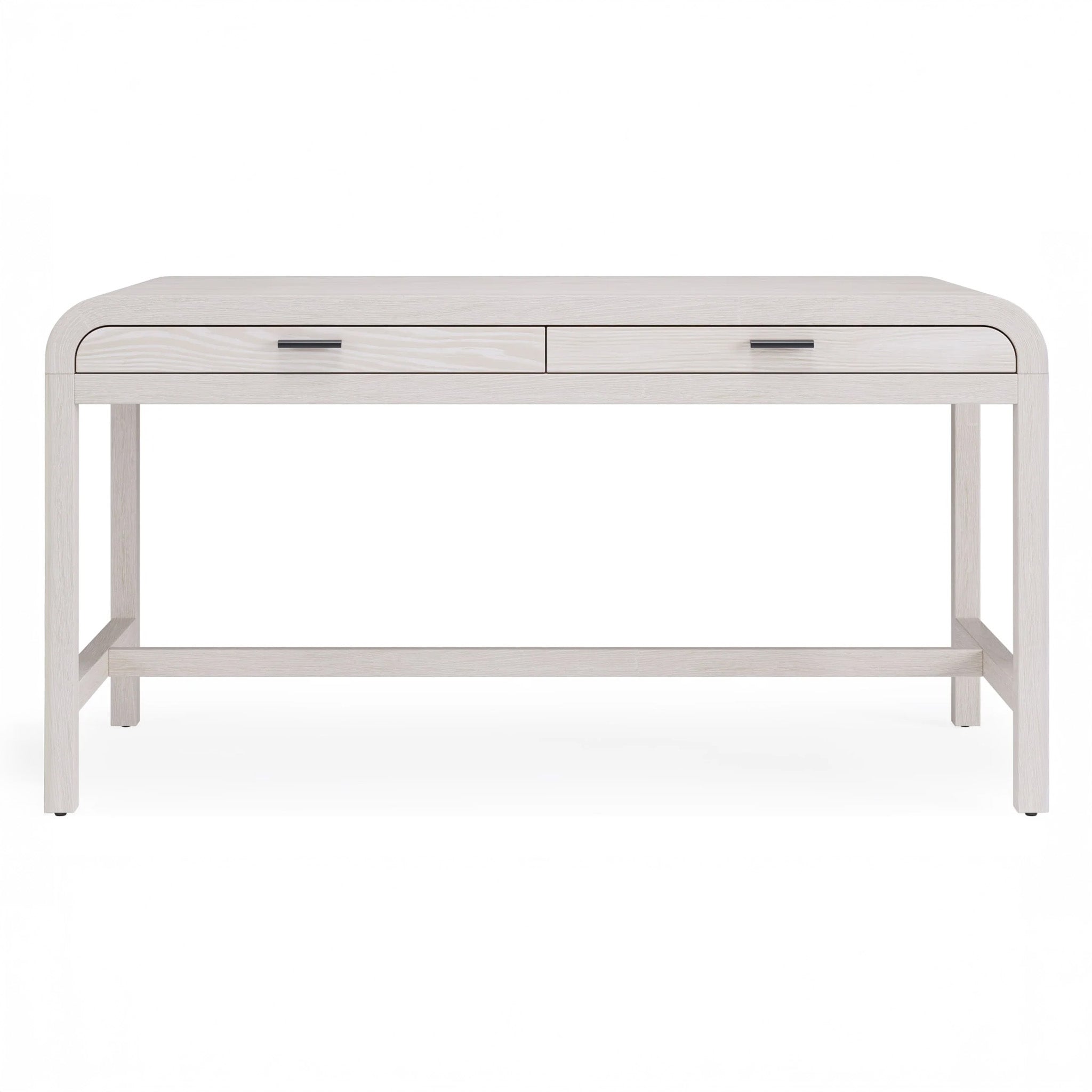 White Finish Two Drawer Writing Desk