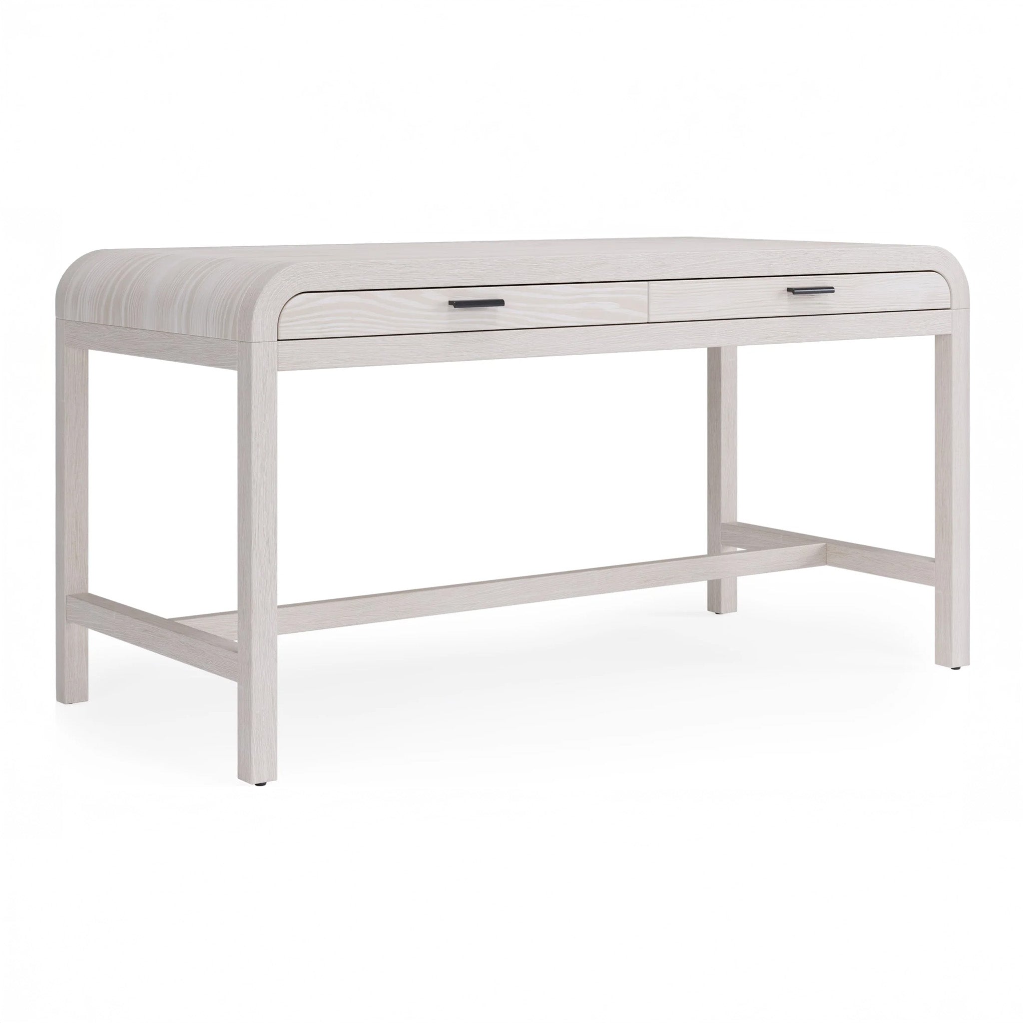 White Finish Two Drawer Writing Desk