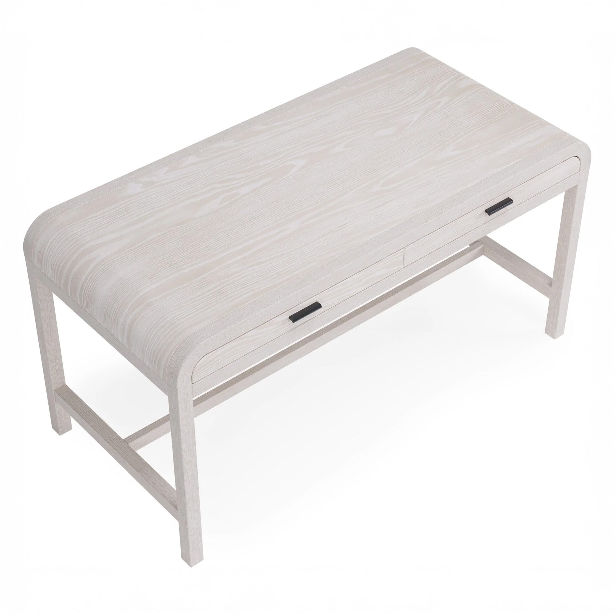 White Finish Two Drawer Writing Desk