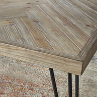 Herringbone Wood Console Table