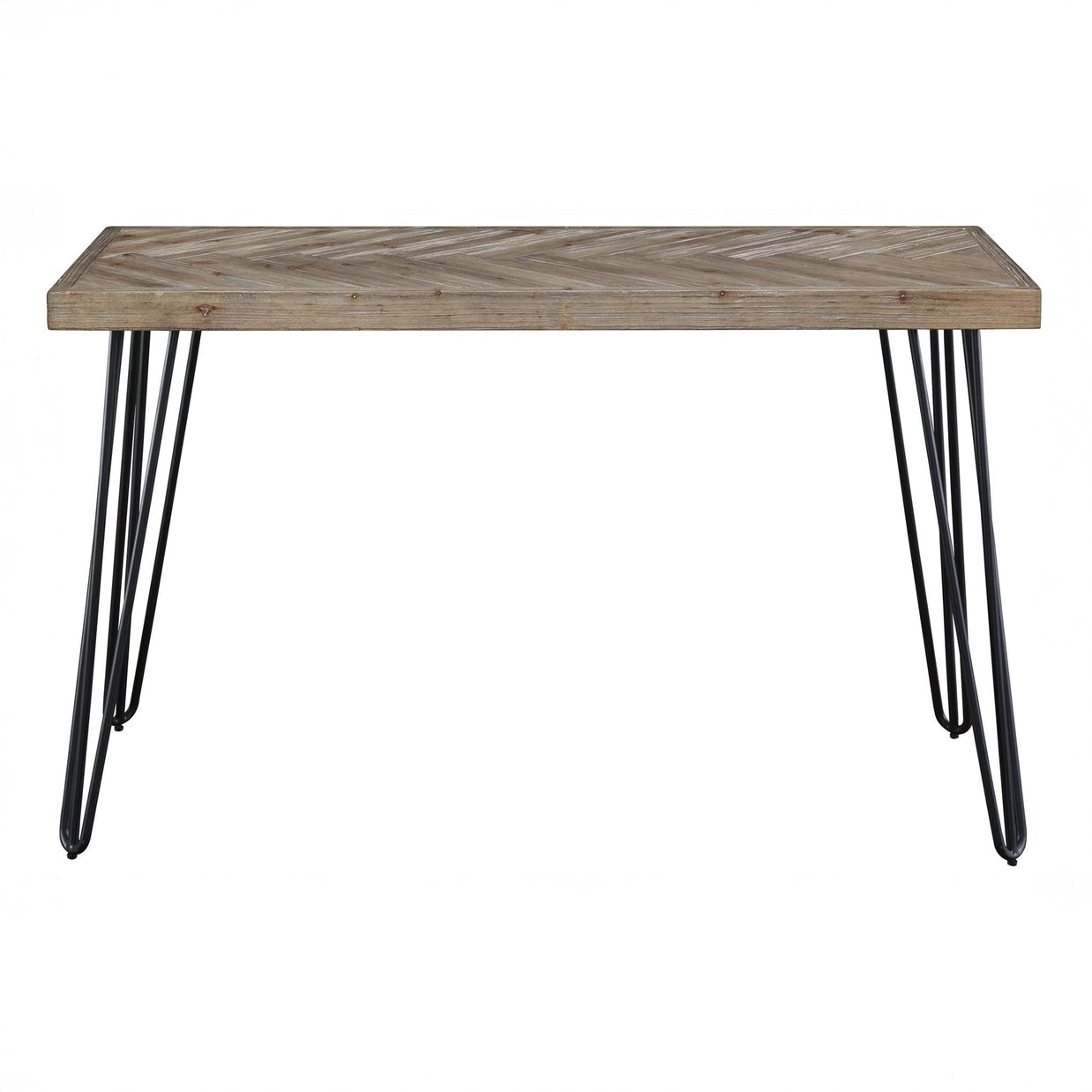 Herringbone Wood Console Table