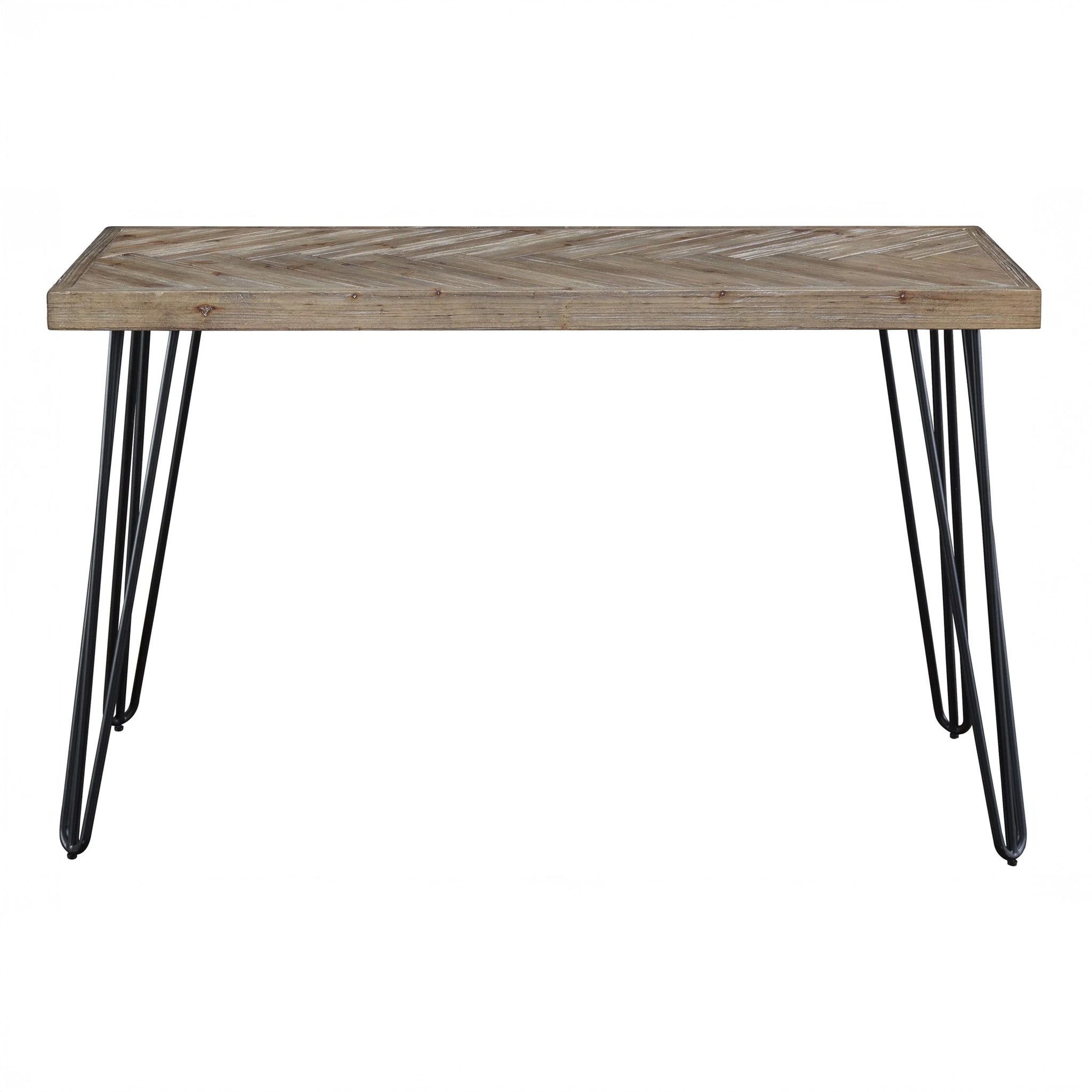Herringbone Wood Console Table