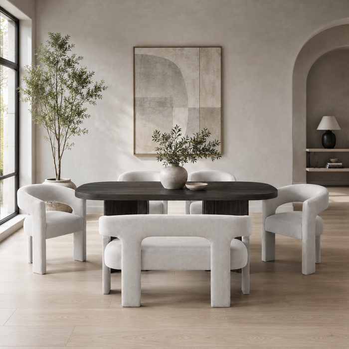 6pc Set (Table + 4 Side Chairs + Bench)