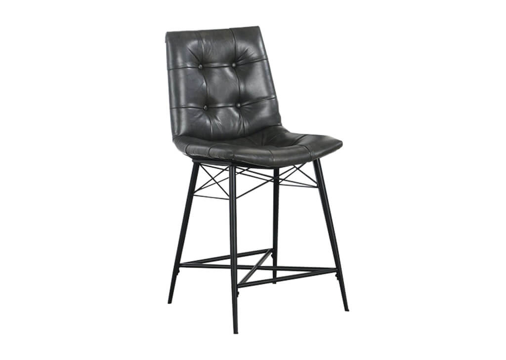 Faux Leather Button Tufted Counter Stool Set