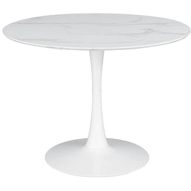 Round Faux Marble Dining Table