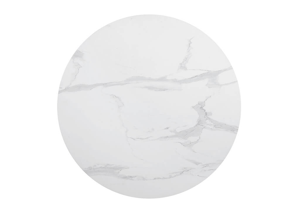 Round Faux Marble Dining Table