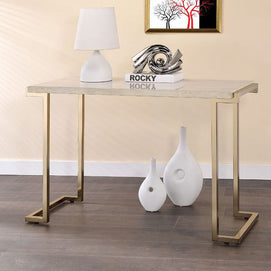 Faux Marble & Metal Sofa Table