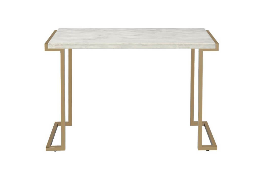 Faux Marble & Metal Sofa Table