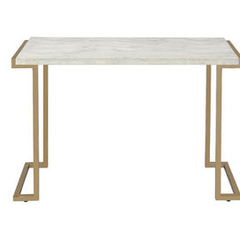 Faux Marble & Metal Sofa Table