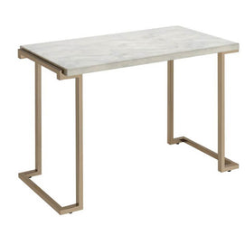 Faux Marble & Metal Sofa Table
