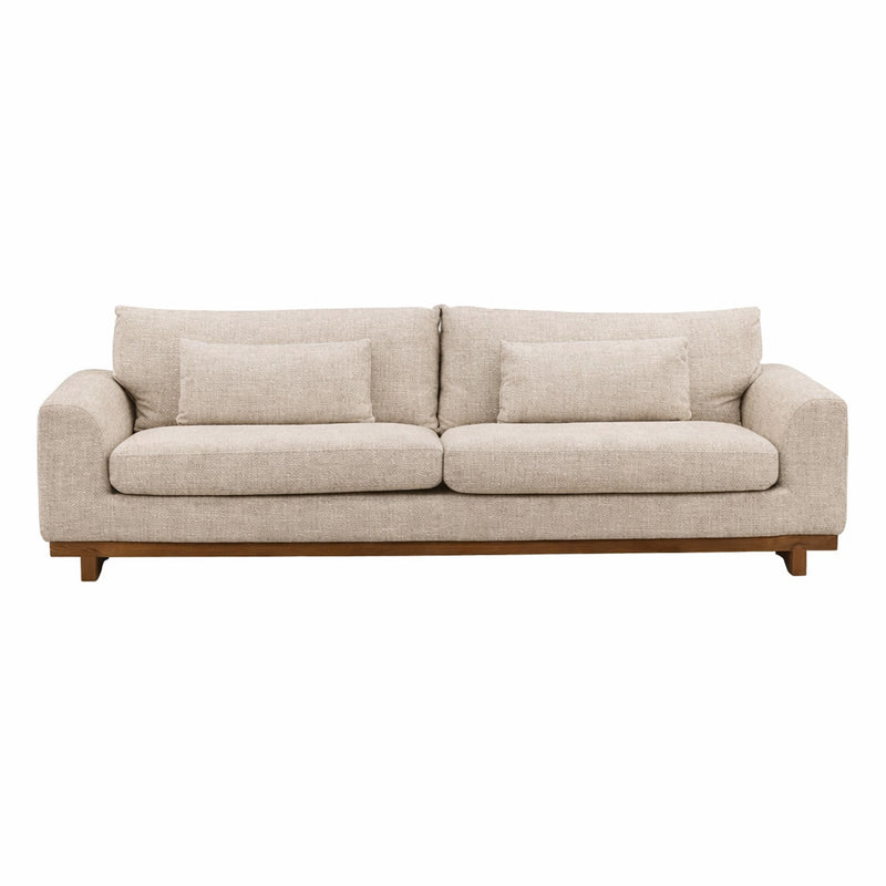 Tweed Fabric & Solid Elm Wood Sofa