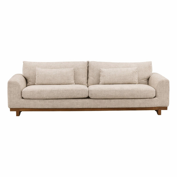 Tweed Fabric & Solid Elm Wood Sofa