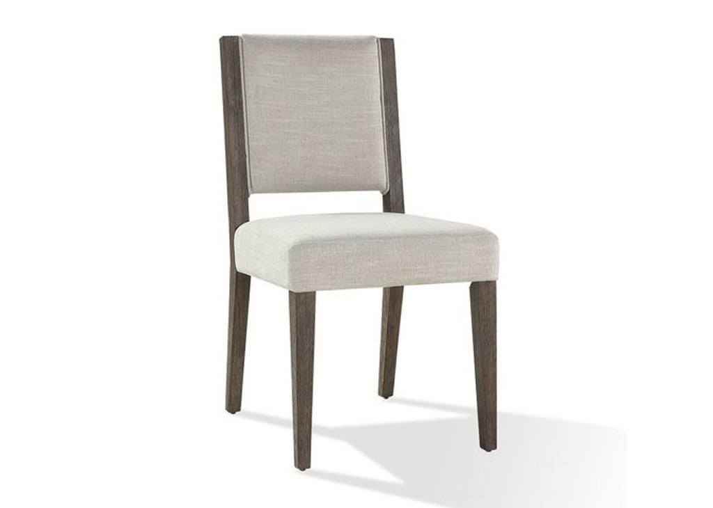 Brunette Oak & Beige Linen Fabric Dining Set