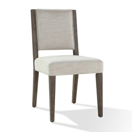 Brunette Oak & Beige Linen Fabric Dining Set