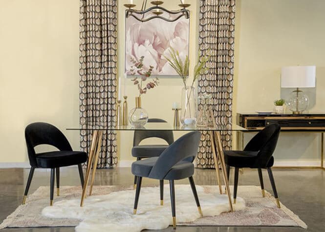 Glam Gold & Glass Dining Table