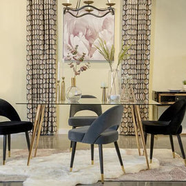 Glam Gold & Glass Dining Table