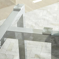 Round Bar Table In Glass or Carrara Marble Top