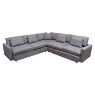 Gray 3-piece corner sectional in L-shape configuration