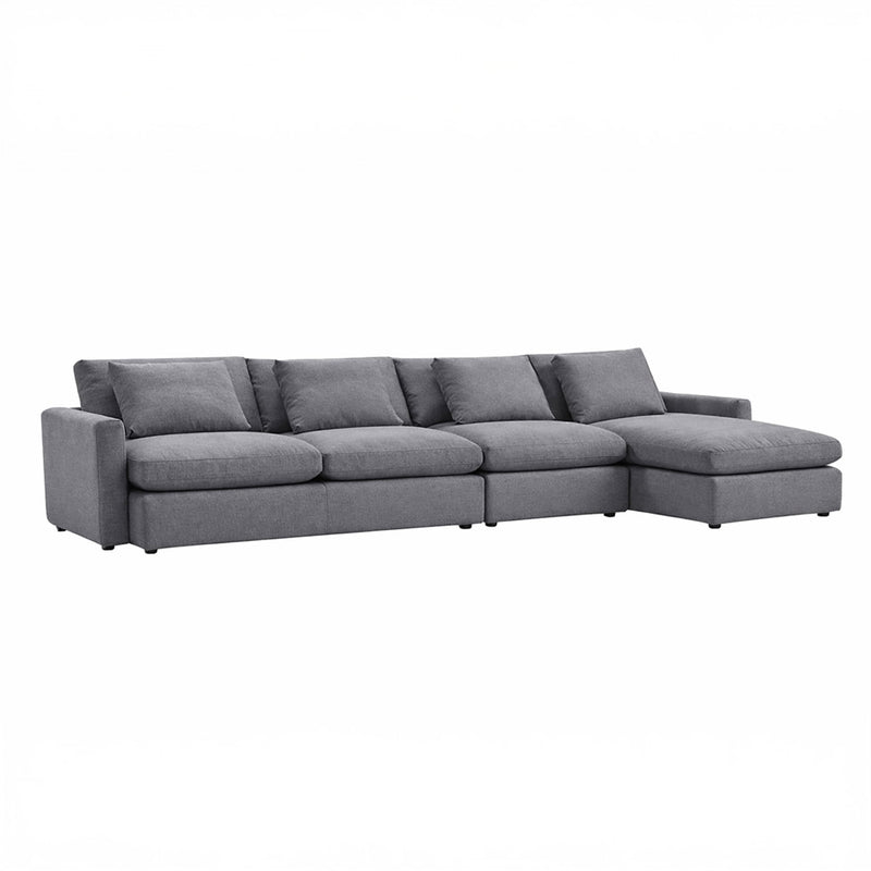 gray 3-piece reversible sectional with chaise in modern living room