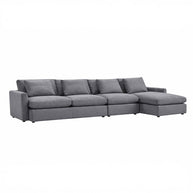 gray 3-piece reversible sectional with chaise in modern living room
