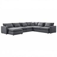 Gray 5-piece modular sectional in U-shape configuration