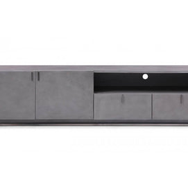 Gray Crackle Lacquer Finish TV Stand