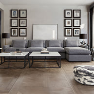 gray sectional styled in contemporary Long Beach living room