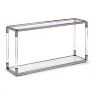 Acrylic & White Glass Console Table