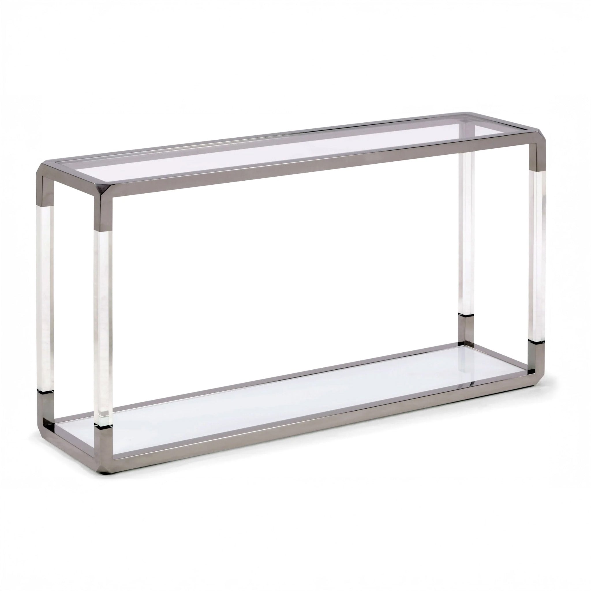 Acrylic & White Glass Console Table
