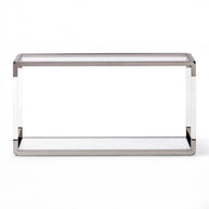 Acrylic & White Glass Console Table