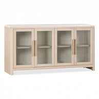 Modern Glass Door Ash Wood Sideboard