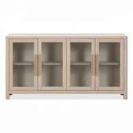 Modern Glass Door Ash Wood Sideboard