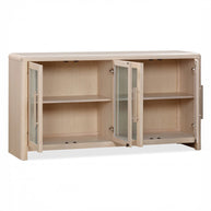 Modern Glass Door Ash Wood Sideboard