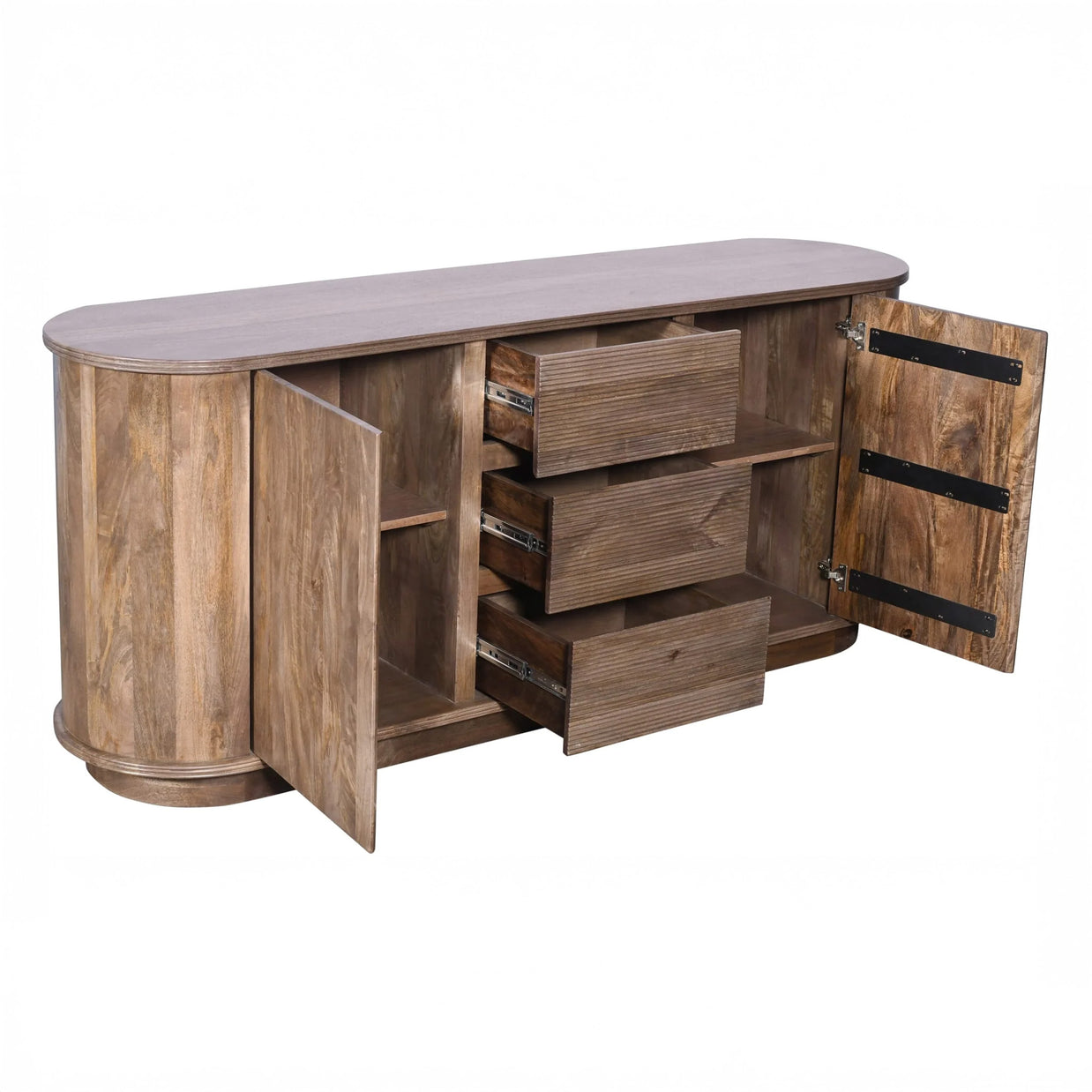 Mango Wood Sideboard with Racetrack Silhouette