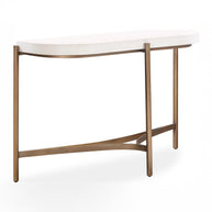 Semi Circular White Concrete Console Table