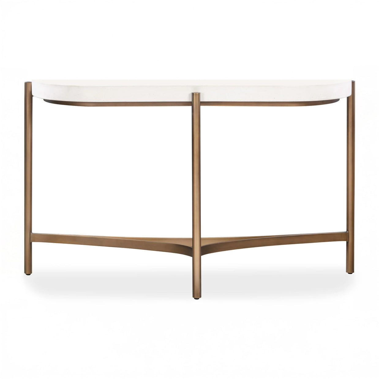 Semi Circular White Concrete Console Table