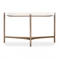 Semi Circular White Concrete Console Table