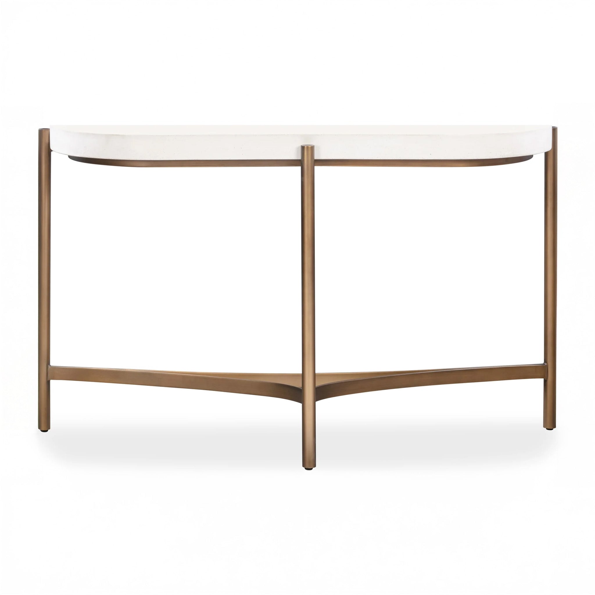 Semi Circular White Concrete Console Table