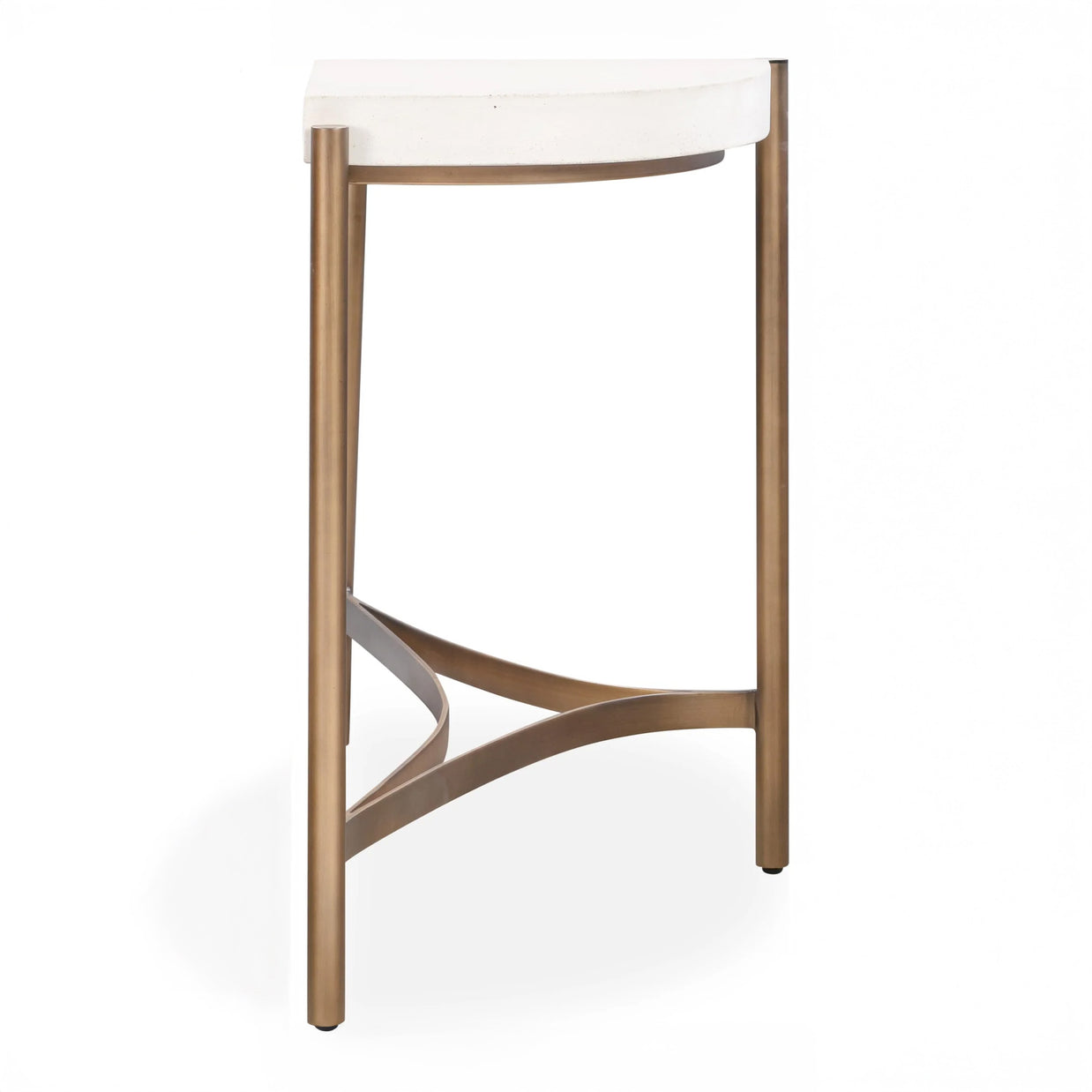 Semi Circular White Concrete Console Table