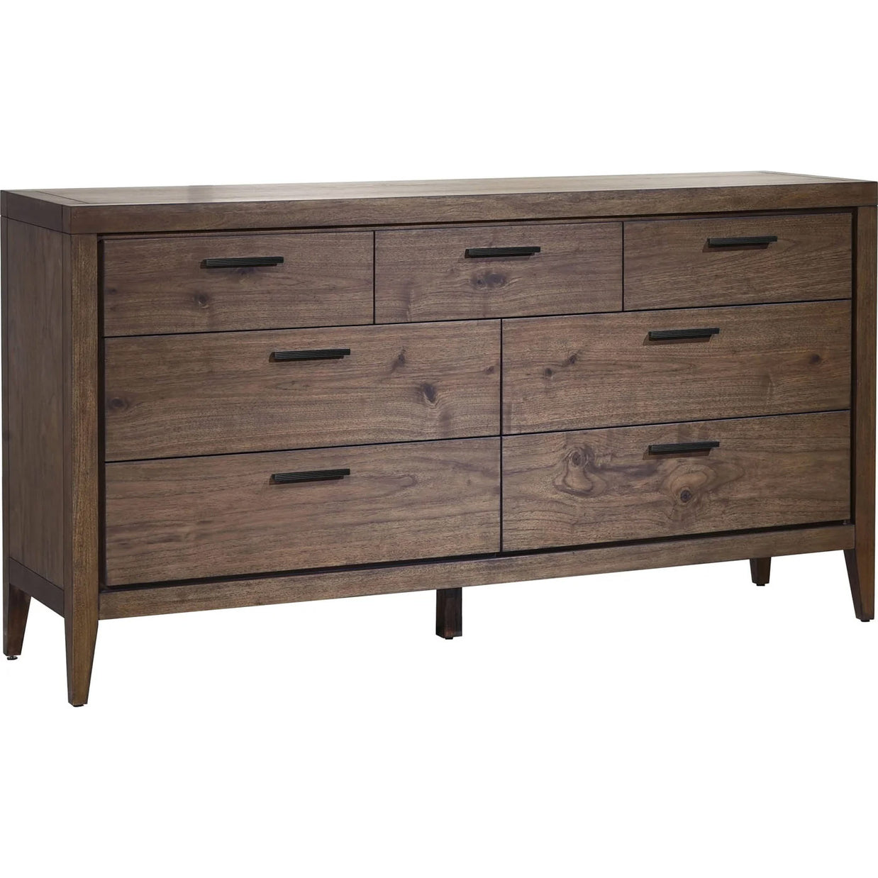 Mahogany 6-drawer dresser with ball-bearing glides