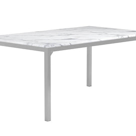 Marble & Gray Leatherette 7 PC Dining Set